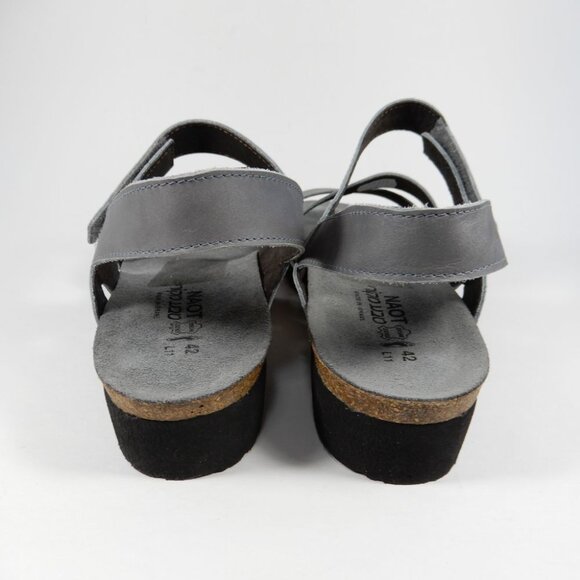 Naot Kayla Wedge Sandals Size EU 42 11 11.5 Slate Grey Leather Comfort NEW $144 - Picture 5 of 10